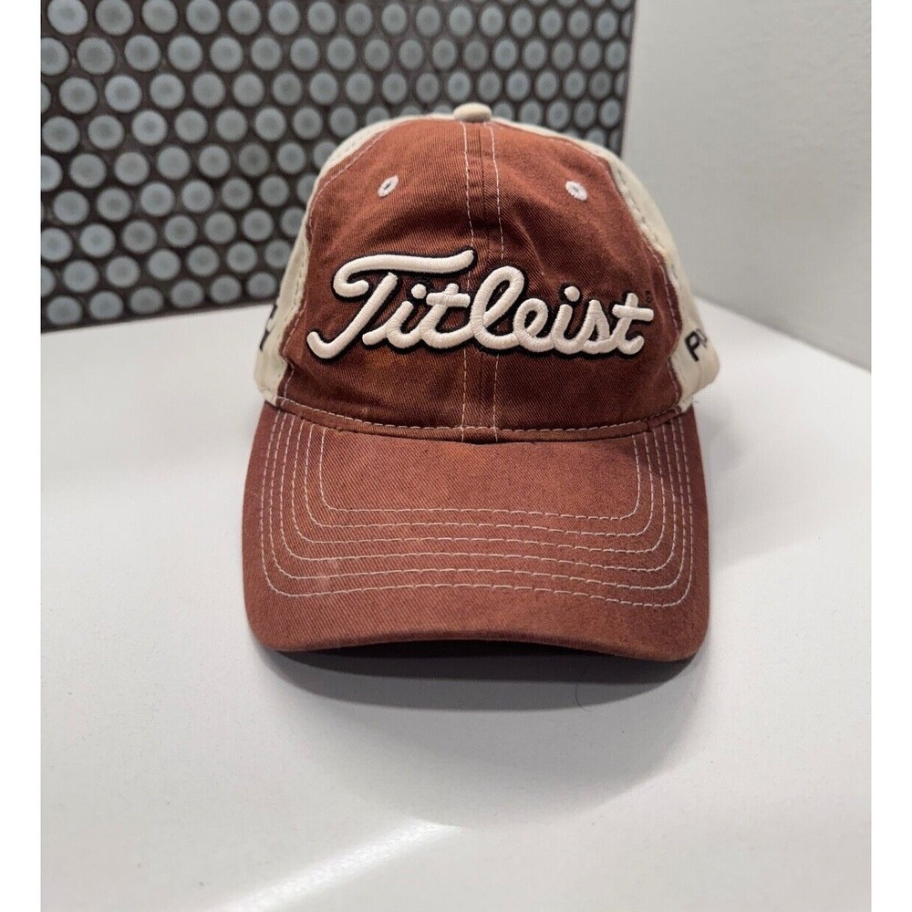 Titleist Hat Cap Strap Back Brown Golf Golfer Golfing Footjoy Pro V1 Casual